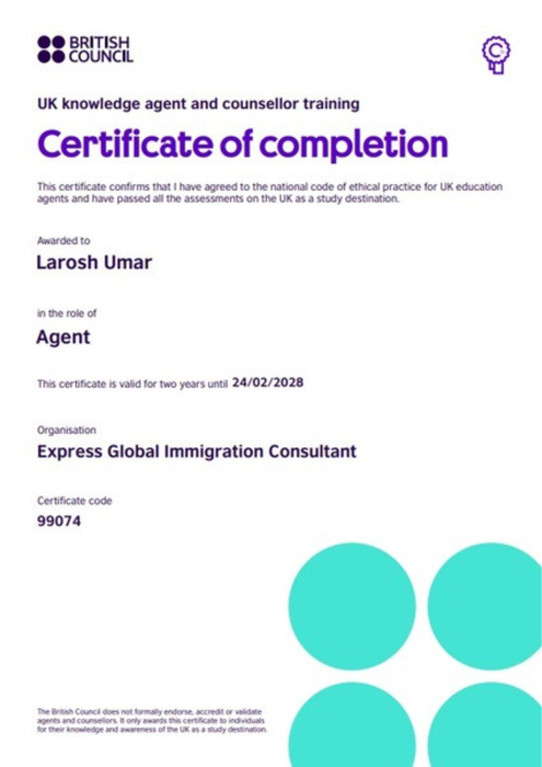 Certificates - visa 1