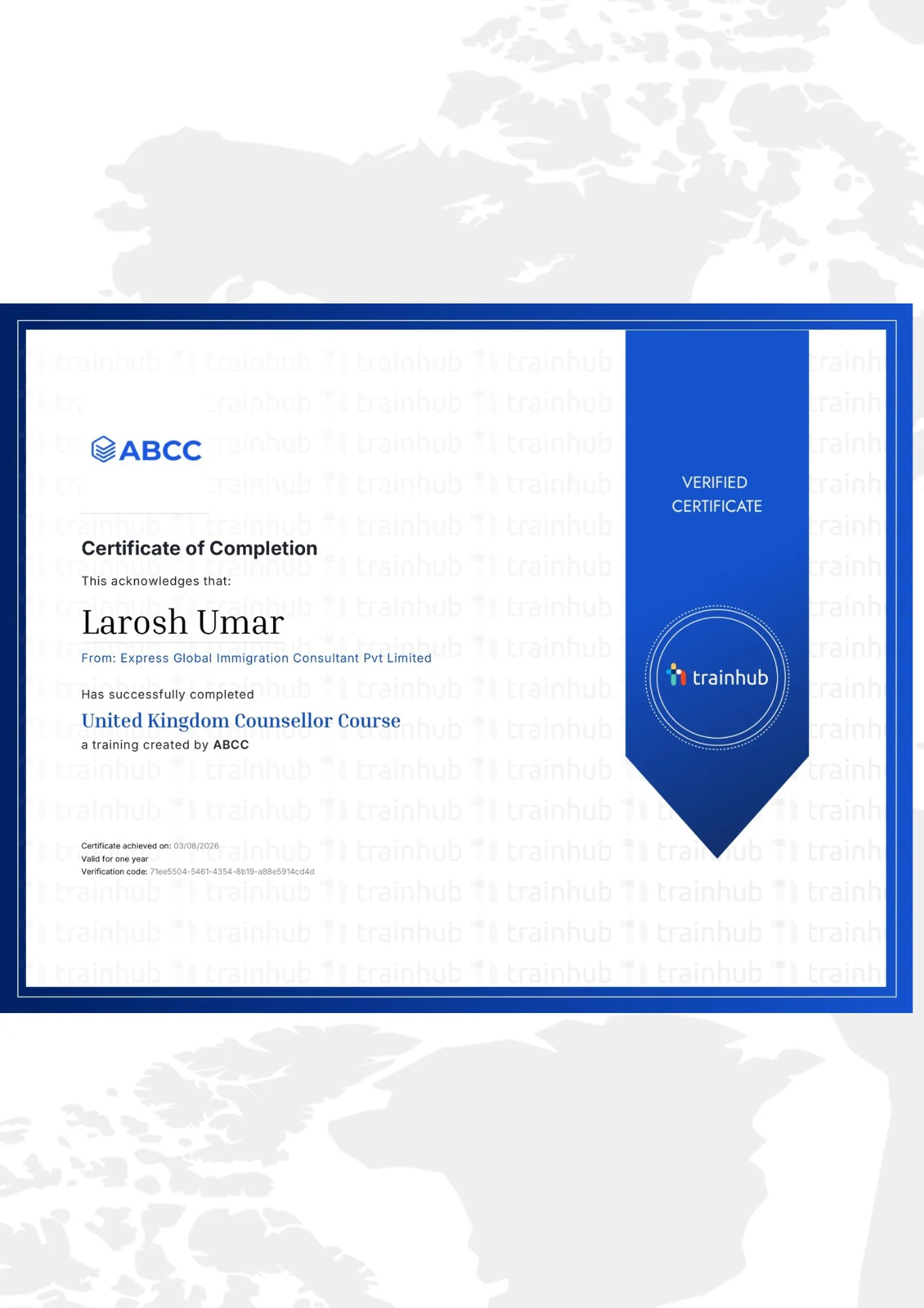 certificate umar